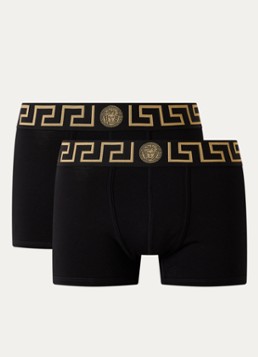 Versace Heren Boxershorts met logoband in 2-pack in de kleur Zwart, maat: S