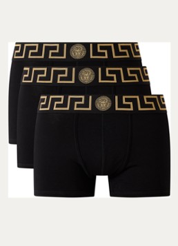 Versace Heren Boxershorts met logoband in 3-pack in de kleur Zwart, maat: S