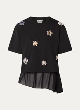 MUNTHE Dames Vach T-shirt met strass en uitneembare voering in de kleur Zwart, maat: 40