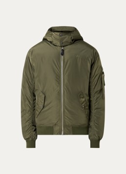 Alpha Industries Heren MA-1 tafeta bomberjack met capuchon in de kleur Olijfgroen, maat: XXL