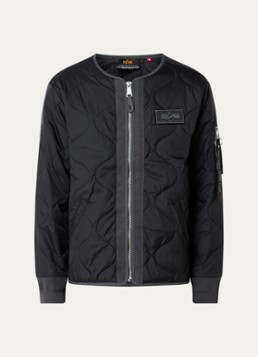 Alpha Industries Heren Q-1 gewatteerd jack met steekzakken in de kleur Zwart, maat: L