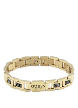 GUESS Heren Schakelarmband met kristal JUMB01342JWYGBKT-U in de kleur Goud