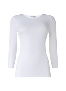 Hanro Dames Naadloze longsleeve van katoen in de kleur Wit, maat: M