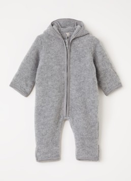 Huttelihut Meisjes Babypak van wol met capuchon in de kleur Grijs, maat: 74
