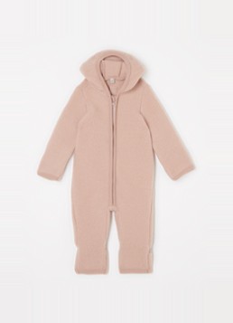 Huttelihut Meisjes Babypak van wol met capuchon in de kleur Zalmroze, maat: 68