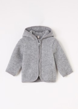 Huttelihut Meisjes Grofgebreid vest van merinowol in de kleur Grijs, maat: 92