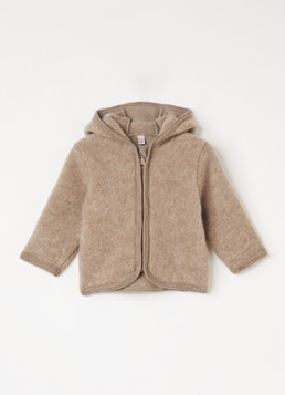 Huttelihut Meisjes Grofgebreid vest van merinowol in de kleur Beige, maat: 92