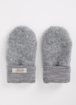 Huttelihut Meisjes Wanten van merino wol in de kleur Grijsmele, maat: 74\80