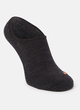 Falke Dames Keep Warm sneakersokken in scheerwolblend in de kleur Antraciet, maat: 37-38