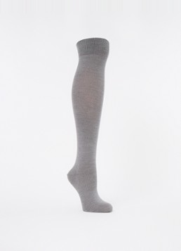 Falke Dames Softmerino kniekousen in scheerwolblend in de kleur Lichtgrijs, maat: 35-36