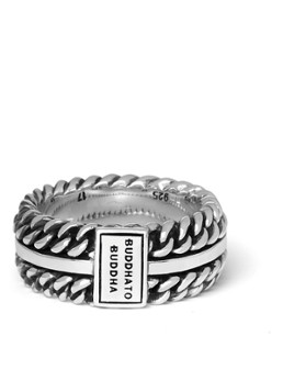 Buddha to Buddha Dames Chain Texture ring van zilver in de kleur Zilver