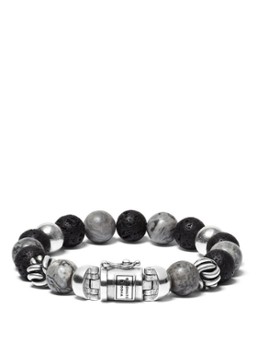 Buddha to Buddha Dames Spirit Bead Mix kralenarmband met edelsteen in de kleur Grijs