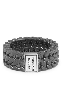 Buddha to Buddha Dames Julius Ring Black Rhodium ring van zilver in de kleur Donkergrijs