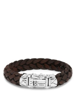 Buddha to Buddha Dames Mangky armband van gevlochten leer in de kleur Donkerbruin