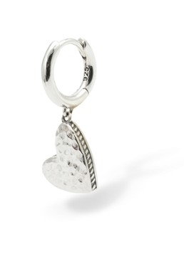 Buddha to Buddha Dames Hart enkele oorring van zilver in de kleur Zilver