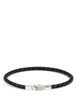 Buddha to Buddha Dames George Mini armband van gevlochten leer in de kleur Zilver