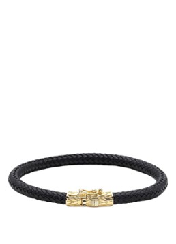 Buddha to Buddha Dames Ellen armband van gevlochten leer in de kleur Goud