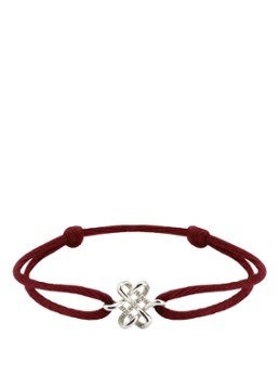 Buddha to Buddha Dames Endless Knot Cord armband van zilver in de kleur Rood