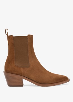 Gianvito Rossi Dames Wylie chelsea boot van suède in de kleur Bruin