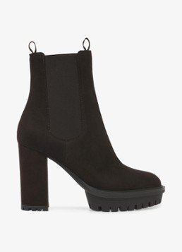 Gianvito Rossi Dames Barry chelsea boot van suède in de kleur Donkerbruin