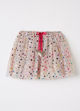 Mimi & Lula Meisjes Rainbow Hearts rok van tule in de kleur Beige, maat: 1MAAT