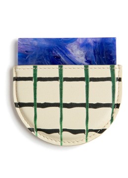 Dries Van Noten Mirror Blue - zakspiegel met kalfsleren etui Blue 1 maat Beauty tools - Deal