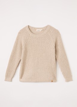 Lil 'Atelier Jongens NMBRumba grofgebreide trui in de kleur Beige, maat: 98