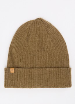 Lil 'Atelier Jongens NMNNanson ribgebreide muts van wol in de kleur Donkerbeige, maat: 52/53