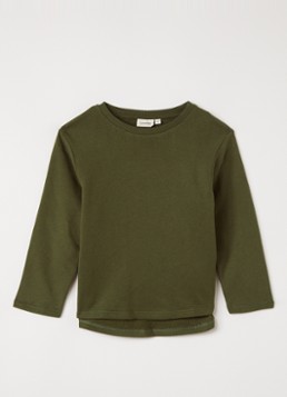 Lil 'Atelier Jongens Sweater met ronde hals in de kleur Mosgroen, maat: 98