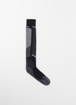 Falke Heren SK2 skisokken in wolblend in de kleur Zwart, maat: 44-45
