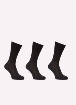 Falke Heren Tiago sokken in katoenblend in 3-pack in de kleur Zwart, maat: 39-40
