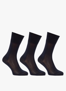 Falke Heren Tiago sokken in katoenblend in 3-pack in de kleur Donkerblauw, maat: 39-40