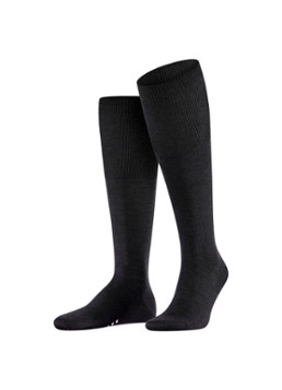 Falke Heren Airport kniekousen in scheerwolblend in de kleur Zwart, maat: 39/40