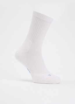 Falke Heren Run Rib Crew sokken in katoenblend met logo in de kleur Wit, maat: 44-45