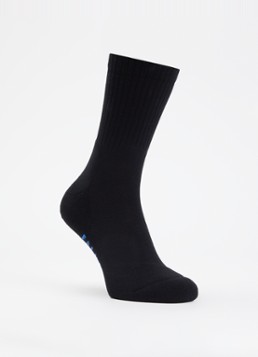 Falke Heren Run Rib Crew sokken in katoenblend met logo in de kleur Zwart, maat: 42-43