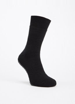 Falke Heren Homepads huissokken in wolblend met anti-slip in de kleur Zwart, maat: 43-46