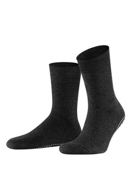 Falke Heren Homepads huissokken in wolblend met anti-slip in de kleur Grijs, maat: 43-46