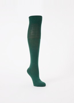 Falke Dames Airport kniekousen in wolblend in de kleur Donkergroen, maat: 43-44