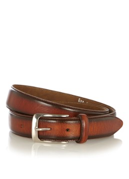 Profuomo Heren Riem van leer in de kleur Bruin, maat: 105 cm