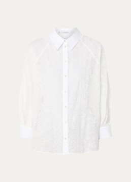 Xandres Dames Hirina semi-transparante blouse met vlindermouw in de kleur Wit