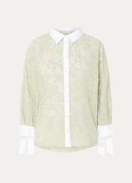 Xandres Dames Hirina blouse met print in de kleur Lindegroen