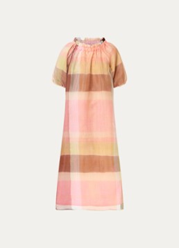 Xandres Dames Katari oversized maxi jurk met colour blocking in de kleur Abrikoos