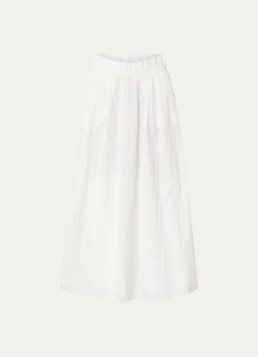 Xandres Dames Rive maxi A-lijn rok met mesh in de kleur Wit