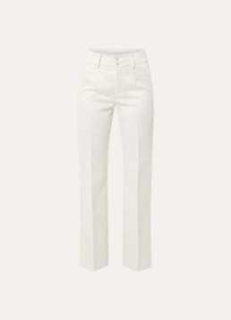 Xandres Dames Panchita high waist straigt fit broek met lurex in de kleur Ivoor