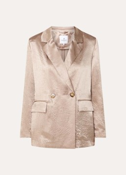 Xandres Dames Bilia double-breasted blazer met klepzakken en metallic finish in de kleur Lichtbruin
