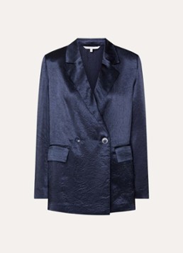 Xandres Dames Bilia double-breasted blazer met klepzakken en metallic finish in de kleur Donkerblauw
