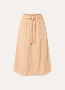 Xandres Dames Rossi high waist midi A-lijn rok met strikceintuur in de kleur Camel