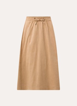 Xandres Dames Rossan midi A-lijn rok van imitatiesuède met stippenprint in de kleur Camel