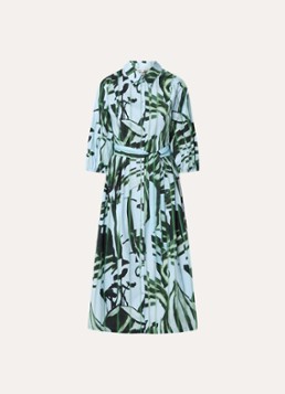 Xandres Dames Keylie midi blousejurk met bloemenprint in de kleur Blauwgrijs