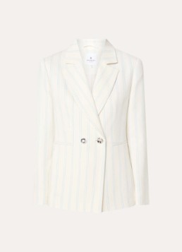 Xandres Dames Blisso double-breasted blazer met krijtstreep in de kleur Gebroken wit